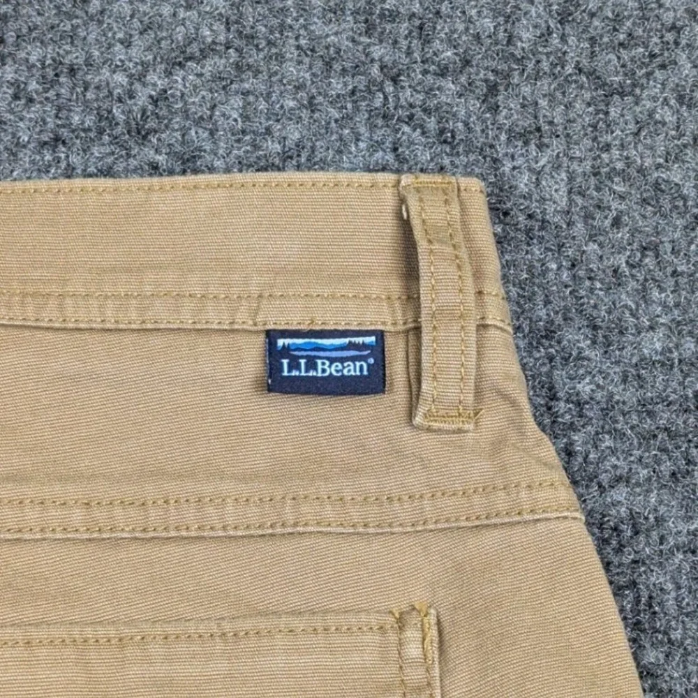 LL Bean Mens Classic Khaki Shorts Tan Cotton Stretch Utility Hiking Shorts 36W